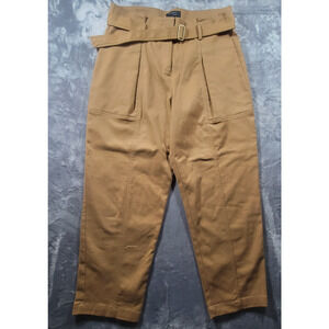 Banana Republic Womens 14 High Rise Tapered Twill Pants Tan